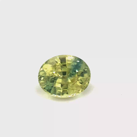 Bi-Colour Sapphire Green Yellow Oval 1.16ct