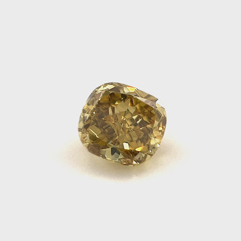 Natural Fancy Deep Brownish Yellow 0.60ct Cushion