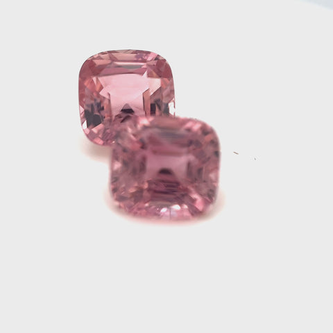 Pink Tourmaline 4.93cts Cushion Pair