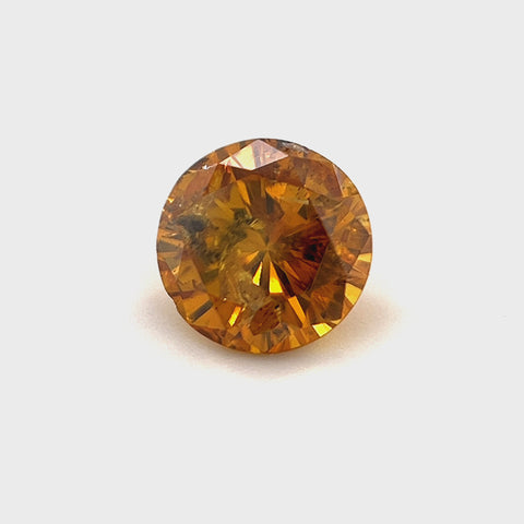 Natural Fancy Deep Brownish Orangy Yellow 0.97ct Round