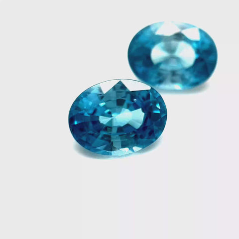 Blue Zircon Pair 4.26ct Oval