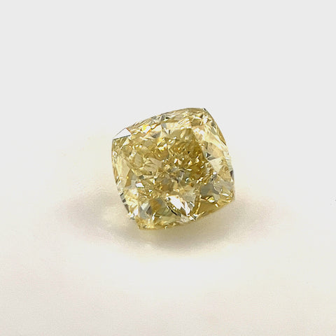 Natural Fancy Yellow 0.61ct Cushion