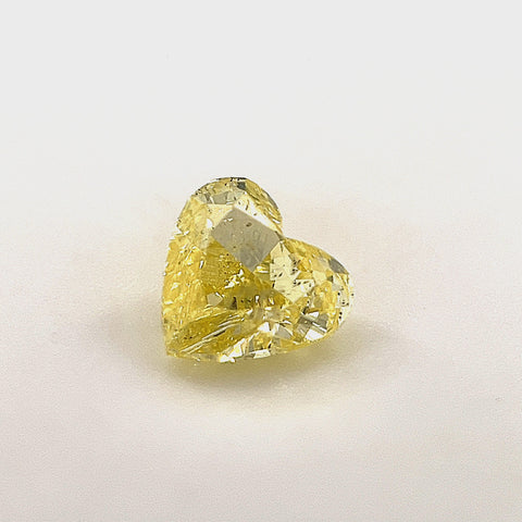 Natural Fancy Intense Yellow 0.63ct Heart