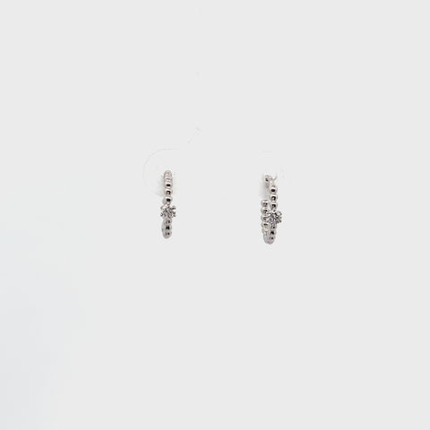 18KT WG 0.11cts Diamond Hoop Earrings