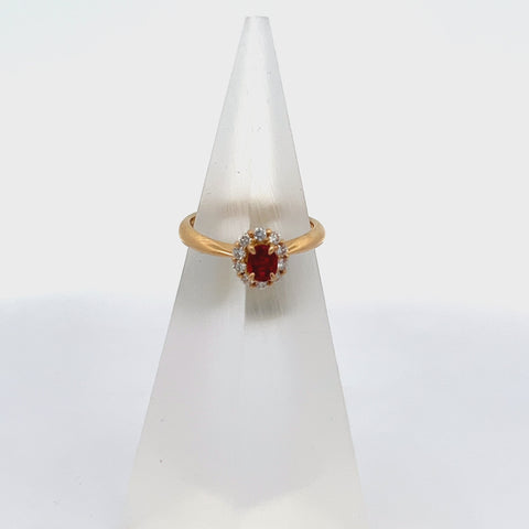 R0145 - 18kt YG Ruby and Diamond Ring