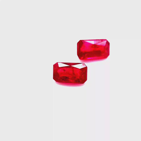 Ruby Pair 0.85cts Octagonal