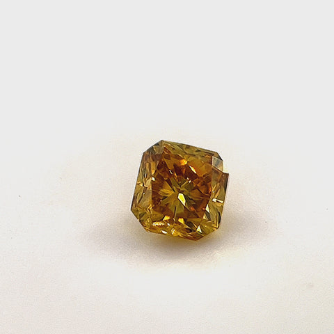 Natural Fancy Deep Brownish Orangy Yellow 0.32ct Radiant