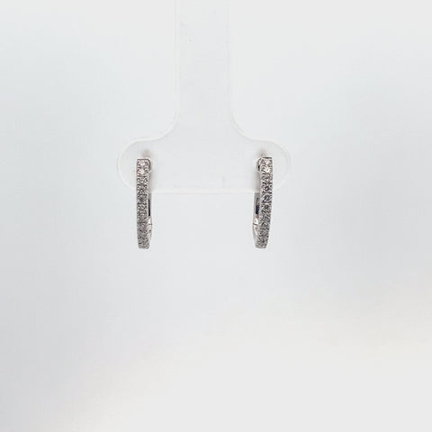 18KT WG 0.20cts Round Diamond Hoops